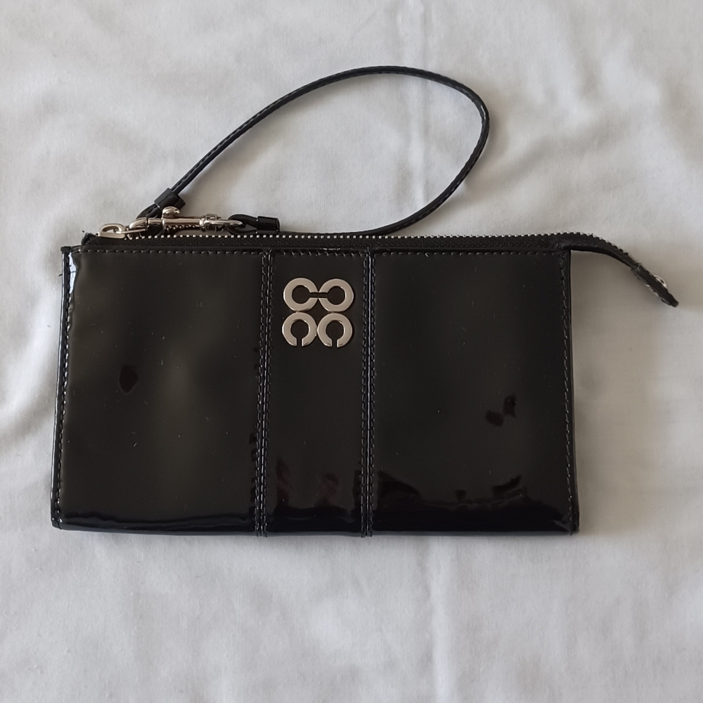 Coach Patent Leather Black Wristlet Mini Bag